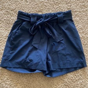 Athleta Navy Blue Tie Shorts